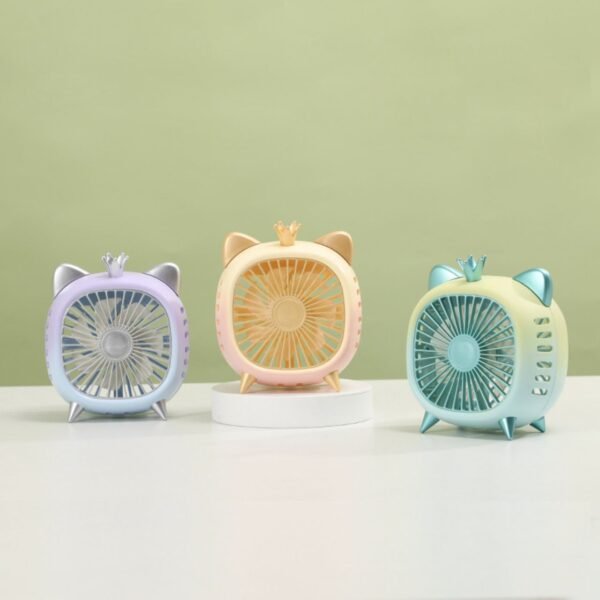 Recharge USB Table Fan different colors with decorative background