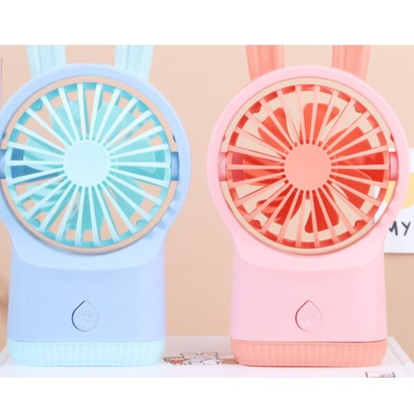Cute Cartoon Shape USB Pocket Fan with USB Cable | 3 Wind Speed | Rechargeable | Portable & Compact |19.5*4.5*12 CM | Assorted Colors | Box Packing - Image 2