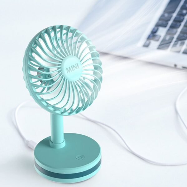 Mini Table Fan with Light & USB Cable | 180° Rotatable | Portable & Rechargeable | Assorted Colors | Box Packing - Image 4