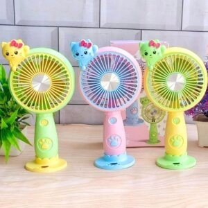 USB Rechargeable Hand Fan different colors with decorative background