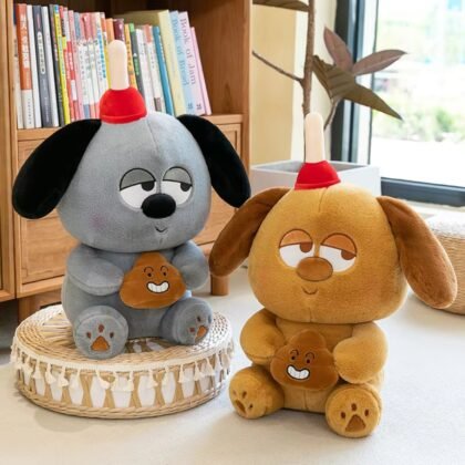 Cute Strange Dog Plush Toy with Poop for Kids | Imported Skin | 35 Cm | Soft Toys | Assorted Colors | OPP Packing