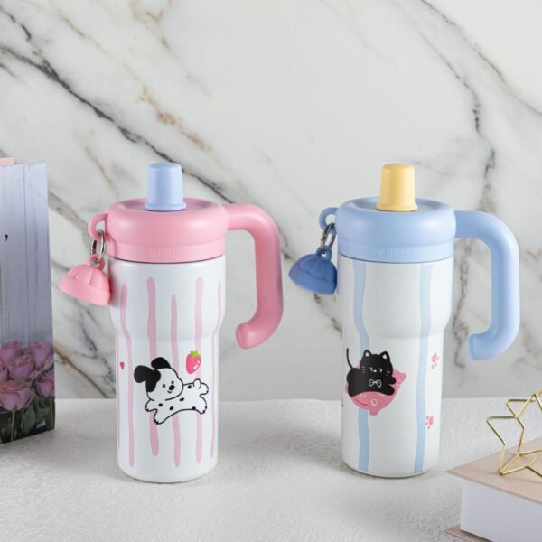 Stainless Steel Insulated Straw Tumbler with Fruit Infuser | Double Drink | Leakproof | Compact & Portable | 600 ML | Assorted Colors | Box Packing - Image 2