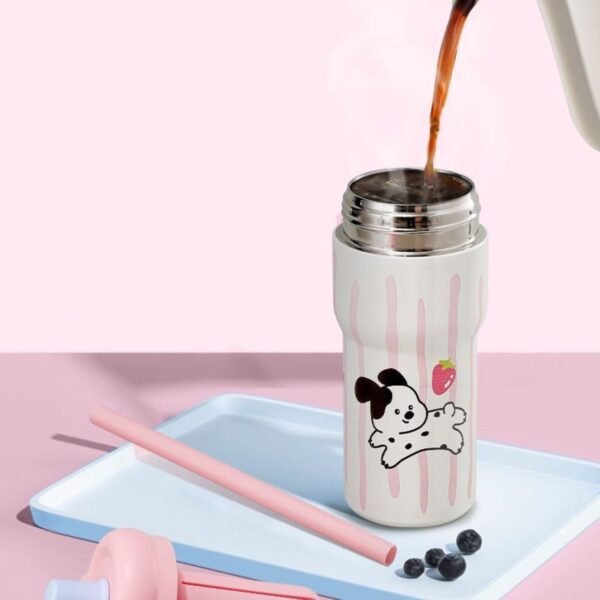Stainless Steel Insulated Straw Tumbler with Fruit Infuser | Double Drink | Leakproof | Compact & Portable | 600 ML | Assorted Colors | Box Packing - Image 4
