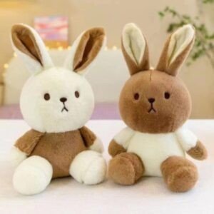 Little Bunny Soft Toy White & gray colors with decorative background