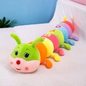 Caterpillar Shape Soft Toy on decorative background