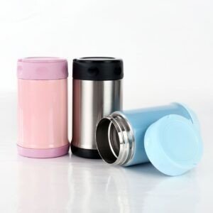 Stainless Steel Food Container Different colors with white background