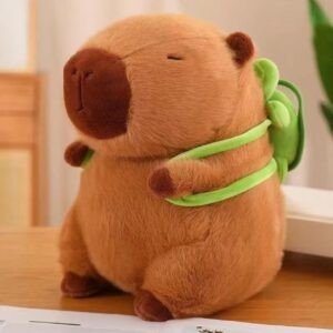 Capybara Character Soft Toy brown colors hang a bag with decorative background