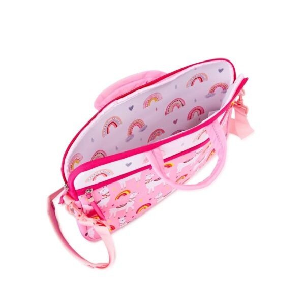 Neoprene Rubber Printed Laptop Bag with Handle & Adjustable Strap | Zip Closer | 2 Compartment | Waterproof | 39*40 Cm | OPP Packing - Image 3