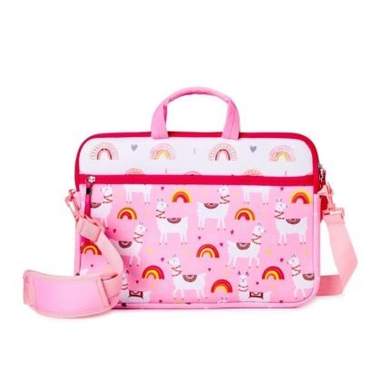 Neoprene Rubber Printed Laptop Bag with Handle & Adjustable Strap | Zip Closer | 2 Compartment | Waterproof | 39*40 Cm | OPP Packing