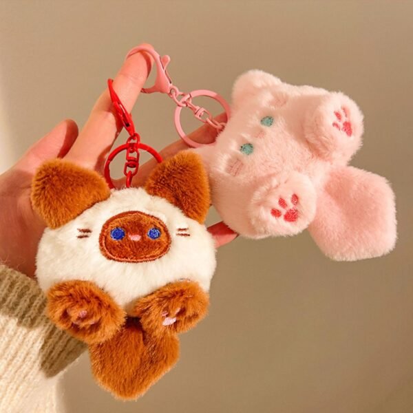 Cute Charming Little Cat Plush Keychain | 15 Cm | Metal Keyring | Backpack Pendent | Assorted Colors | OPP Packing - Image 7