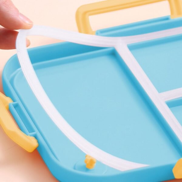 Stainless Steel Bento Lunch Box with Spoon & fork Set | 3 Compartment | Portable & Leakproof | 750 ML | Assorted Colors | Box Packing - Image 3