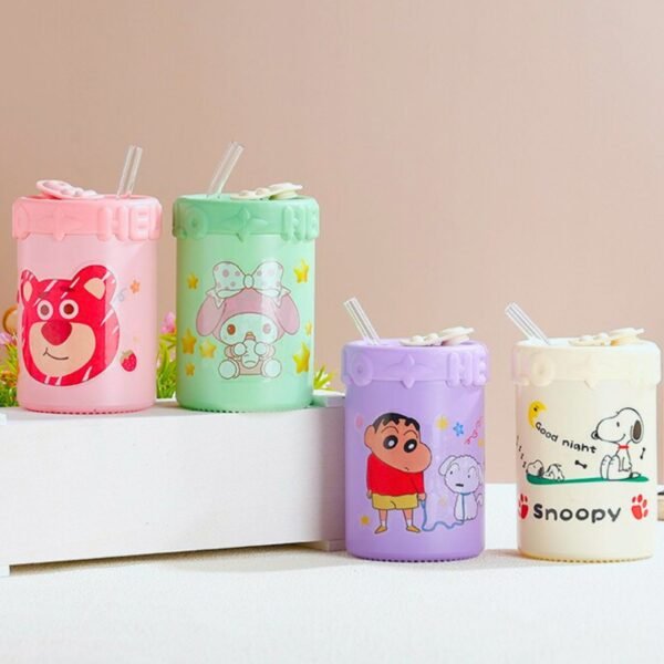 Cartoon Printed Glass Sipper