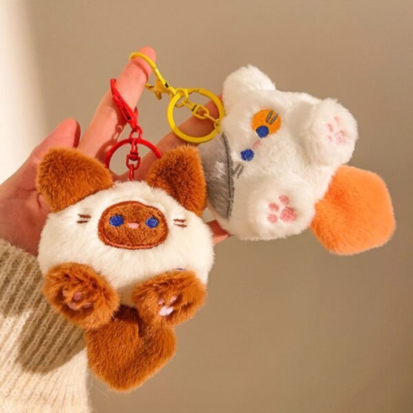 Cute Charming Little Cat Plush Keychain | 15 Cm | Metal Keyring | Backpack Pendent | Assorted Colors | OPP Packing - Image 6
