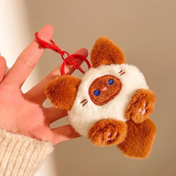 Cute Charming Little Cat Plush Keychain | 15 Cm | Metal Keyring | Backpack Pendent | Assorted Colors | OPP Packing - Image 2