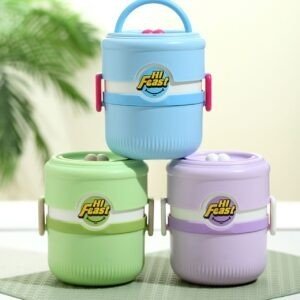 Stainless Steel 2 Layer Lunch Box Different colors with decorative background