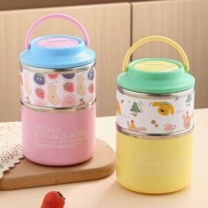 Stainless Steel Lunch Box with decorative background