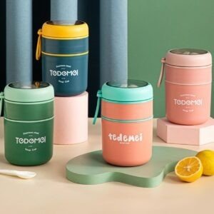 Stainless Steel Double Layer Lunch Box Different colors with decorative background
