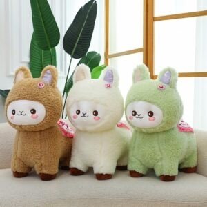 Kawaii Sheep Plush Toy for Kids | Imported Skin | Washable & Huggable Soft Toy | 40 Cm | Assorted Colors | OPP Packing
