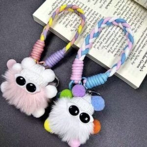 Cute Mobile Phone Charm with Small Cartoon Character | Backpack Pendent & Keychain | 15 Cm | Assorted Colors | Hanging Card Display Packing