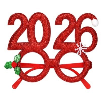 Christmas Theme Party Glasses Frame for Kids | Fancy Glasses | 17.3×17.5 Cm | Assorted Colors & Design | OPP Packing