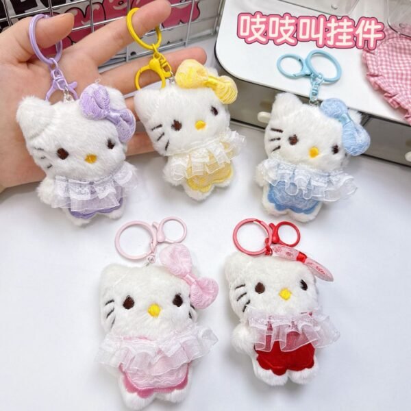 Cute Kitty Plush Keychain | Backpack Pendent | Metal Keyring | Plushies | Washable | 10 Cm | Assorted Colors | OPP Packing - Image 2