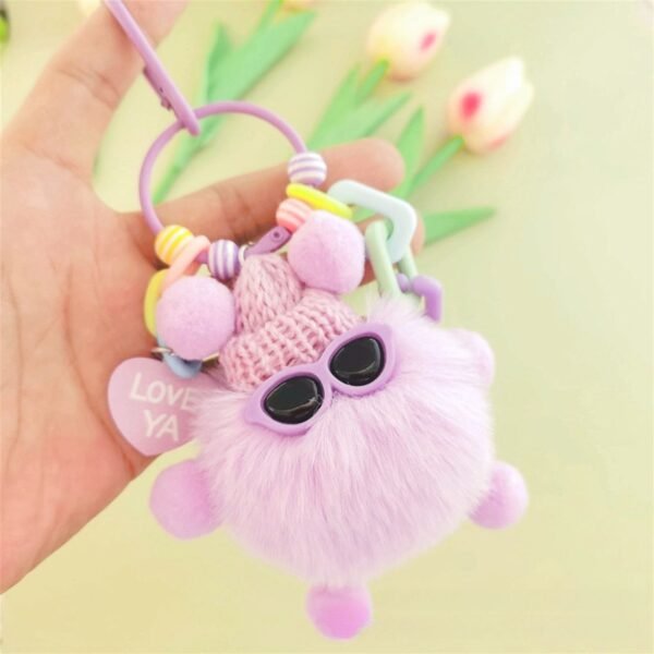 Cute Charming Plushies Keychain | 15 Cm | Metal Keyring | Backpack Pendent | Assorted Colors | OPP Packing - Image 2