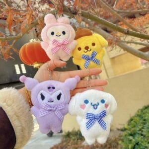 Cute Kawaii Plush Keychain | Backpack Pendent | Plushies | Metal Keyring | 10 Cm | Assorted Colors & Design | OPP Packing