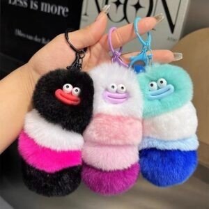 Cute Charming Plushies Keychain | 15 Cm | Metal Keyring | Backpack Pendent | Assorted Colors | OPP Packing
