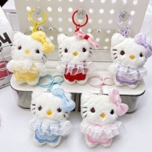Cute Kitty Plush Keychain | Backpack Pendent | Metal Keyring | Plushies | Washable | 10 Cm | Assorted Colors | OPP Packing
