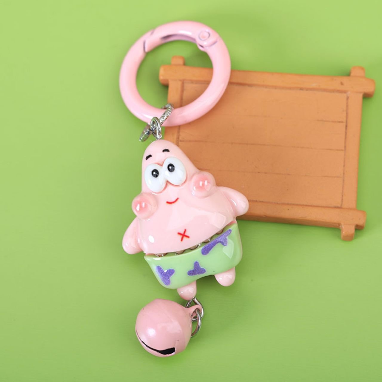 Cute Cartoon Shape Acrylic Keychain with Bell | Pendent & Charm | 6 Cm | Assorted Colors & Design | OPP Packing - Image 2