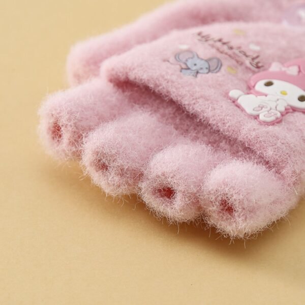 3D Cartoon Print Kawaii Kids Winter Gloves with Mitten Flap | Half Finger Gloves | Wool | Keeps Warm | 13×10 Cm | Assorted colors | OPP Packing - Image 5