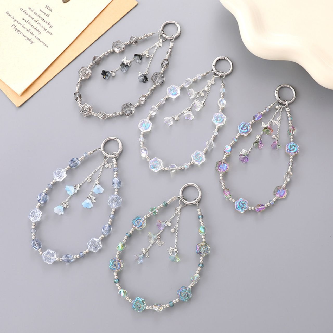 Beautiful Mobile Phone Charm Strap | Pearl Beaded | Charm & Keychain | 16 Cm | Assorted Colors | OPP Packing