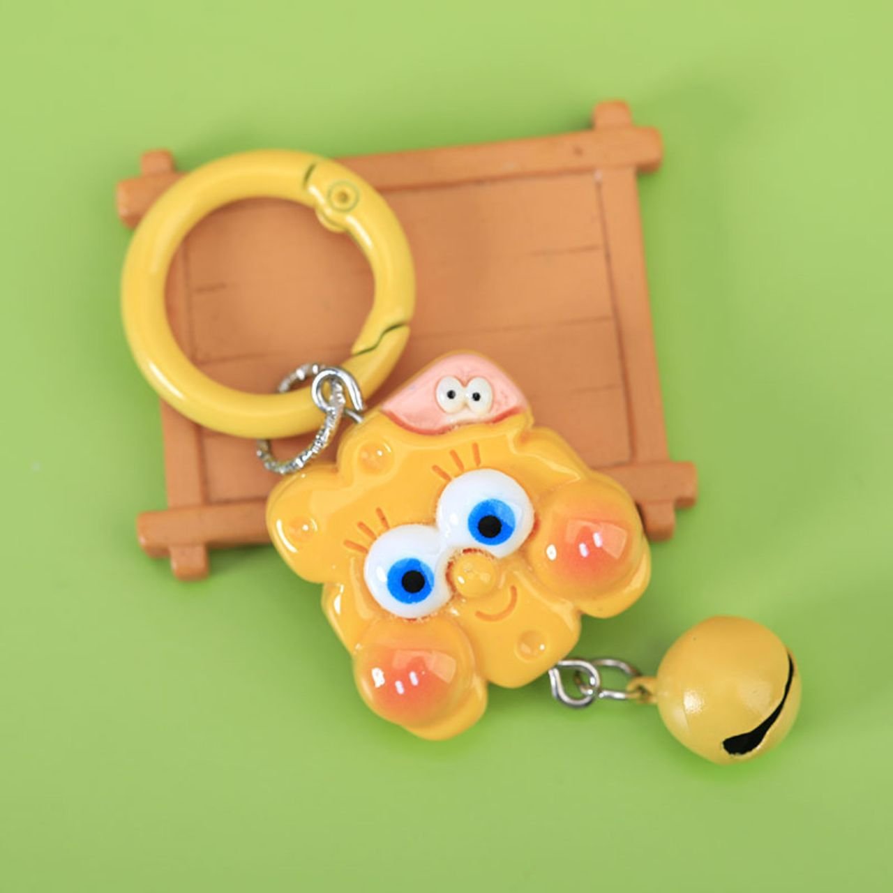 Cute Cartoon Shape Acrylic Keychain with Bell | Pendent & Charm | 6 Cm | Assorted Colors & Design | OPP Packing - Image 4