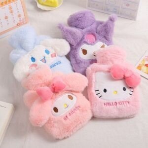 Kawaii Cartoon Shape Plush Hot Water Bag with Pocket | Washable | Warmer | 1000 ML | Assorted Colors & Design | OPP Packing
