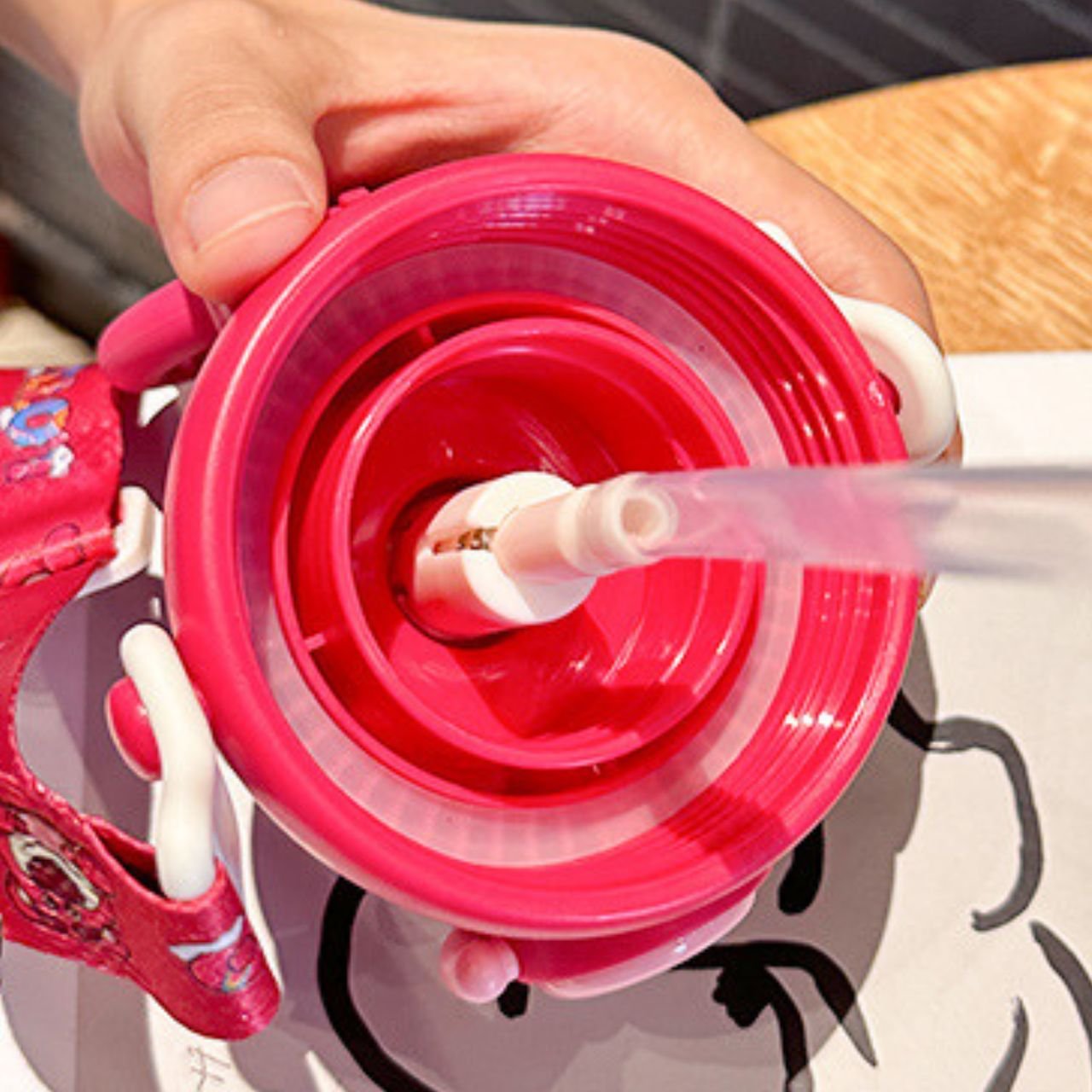 Stainless Steel Disney Theme Kids Sipper with Straw & Strap | Double Wall Insulation | Portable & Leakproof | 800 ML | Assorted Colors & Prints | Box Packing - Image 4