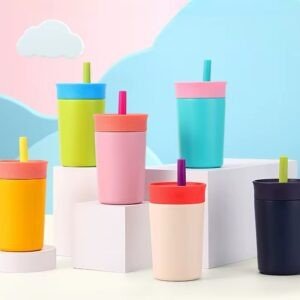 Stainless Steel Insulated Travel Coffee Mug with Straw | Leakproof & Portable | 350 ML | Assorted Colors | Box Packing