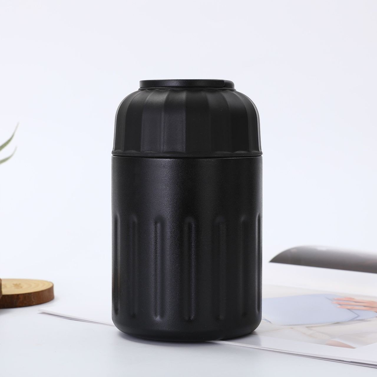 Stainless Steel Double Wall Food Bowl with Folding Spoon | Portable & Leakproof | Round Shape | 600 ML | Assorted Colors | Box Packing - Image 3