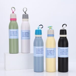 Stainless Steel Double Wall Sport Bottle with Carry Strap | High Insulation | Portable & Leakproof | 700 ML | Assorted Colors | Box Packing