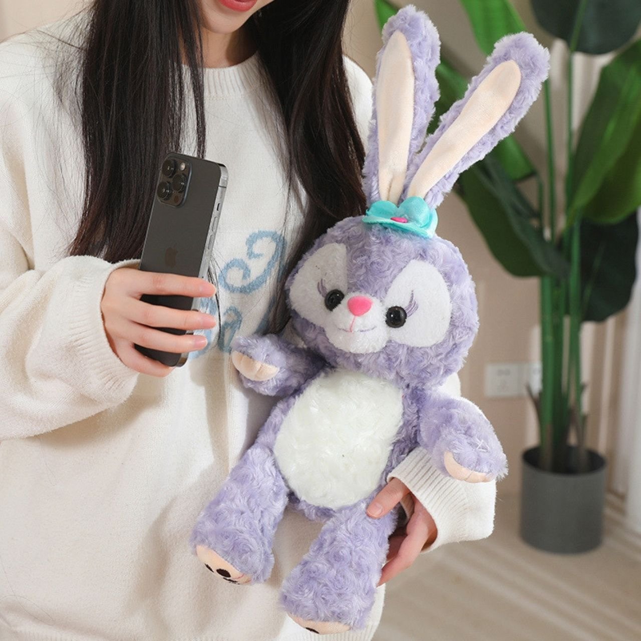 Cute Bunny Plush Toy for Kids with Big Ears | Washable & Huggable | Soft Toy | Imported Skin | Big Size | 50 Cm | OPP Packing - Image 2