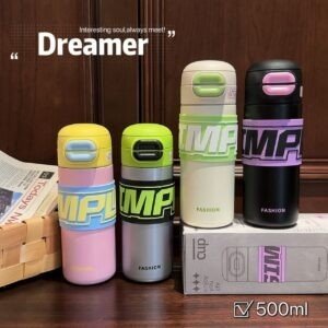 Stainless Steel Insulated Sipper for Kids with Silicone Sleeves | Double wall Insulated | Dual Sipper | Portable & Leakproof | 500 ML | Assorted Colors | Box Packing