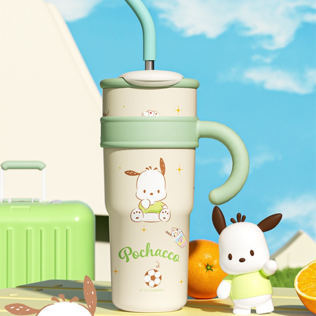 Stainless Steel Kawaii Tumbler with Straw & Handle | Double wall Insulation | Portable & Leakproof | 1200 ML | Assorted Colors | Box Packing - Image 3