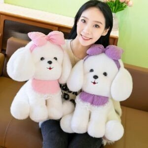 Cute Fluffy Dog Plush Toy for Kids | Washable & Huggable Soft Toy | Imported Skin | Big Size | 50 Cm | Assorted Colors | OPP Packing