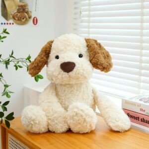 Cute Sitting Fluffy Dog Plush Toy | Super Soft | Washable & Huggable | Imported Skin | Soft Toy | 35 Cm | OPP Packing