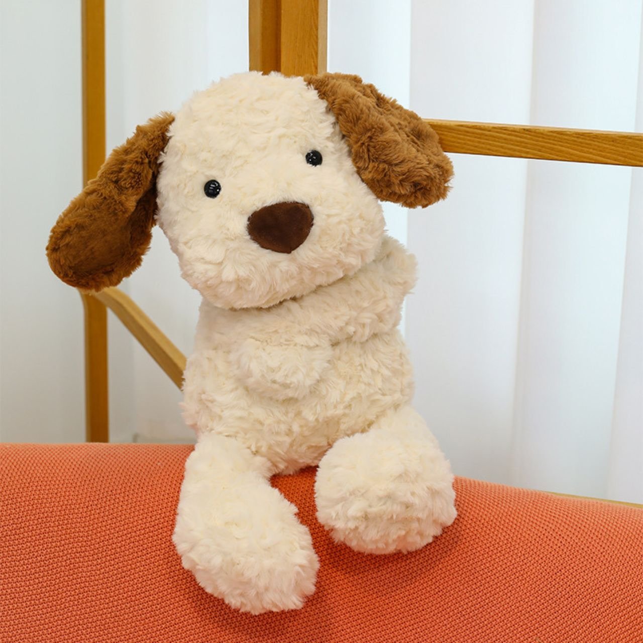 Cute Sitting Fluffy Dog Plush Toy | Super Soft | Washable & Huggable | Imported Skin | Soft Toy | 35 Cm | OPP Packing - Image 2
