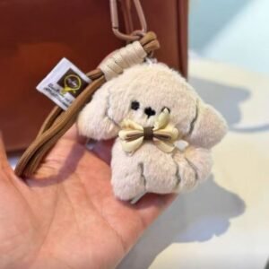 Plush toy keyring cum lanyard on decorative background
