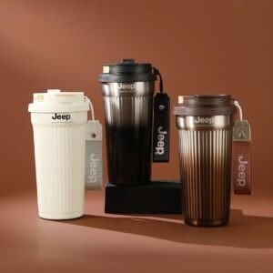 Stainless Steel Insulated Travel Coffee Mug | Portable & Leakproof | 550 ML | Dual Drinking System | Assorted Colors | Box Packing
