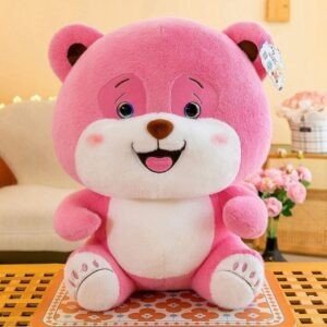 Cute Pink Bear Plush Toy for Kids | Washable & Huggable | Soft Toy | Imported Skin | 35 Cm | OPP Packing