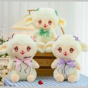 Premium Cute Lamb Plush Toy for Kids | Imported Skin | Washable & Huggable | Soft Toy | Big Size | 50 Cm | Assorted Colors | OPP Packing