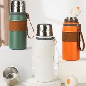 Stainless Steel Insulated Flask with Silicone Sleeve | Double wall Insulation | Portable & Leakproof | 550 ML | Assorted Colors | Box Packing