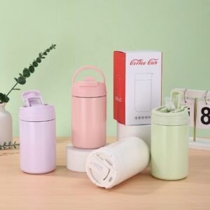 Stainless Steel Travel Coffee Mug | Double wall Insulation | Portable & Leakproof | Dual Drinking System | 500 ML | Assorted Colors | Box Packing